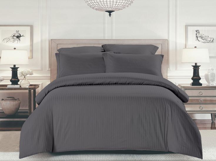 Наволочка Шпинель графит страйп-сатин - фото 1