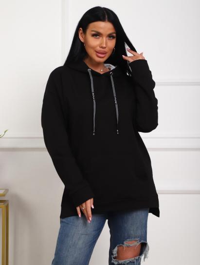 Толстовка футер с капюшоном (01074, черный) - фото 7