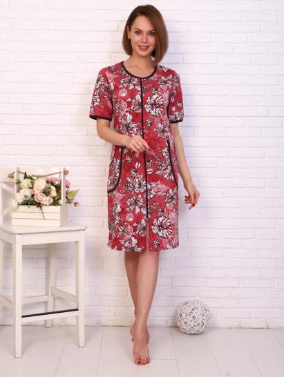 Халат женский на молнии с карманами, терракотовый (812-2) - фото 1