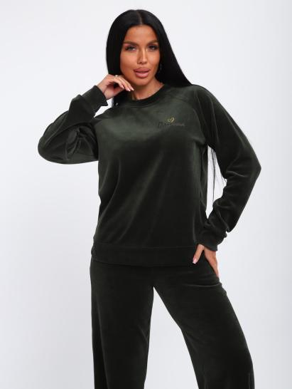 Костюм с брюками, велюровый (01065, хаки) - фото 3