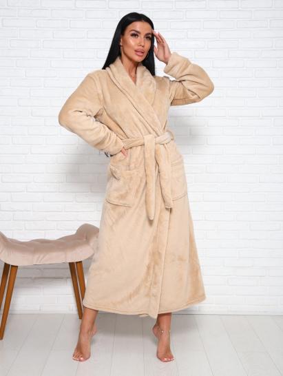 Халат запашной, велсофт (01023, бежевый) - фото 11