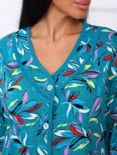 Халат женский на пуговицах с карманами (00958, изумрудный) - фото 3