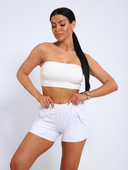 Шорты с карманами, футер с лайкрой 2-х нитка (00994, белый) - фото 11