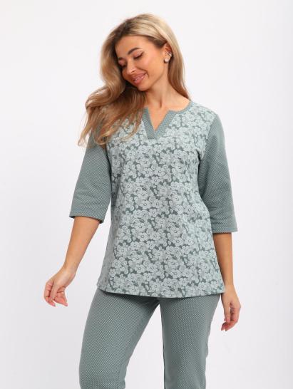 Пижама с брюками футер с начёсом (01059, зеленый) - фото 6