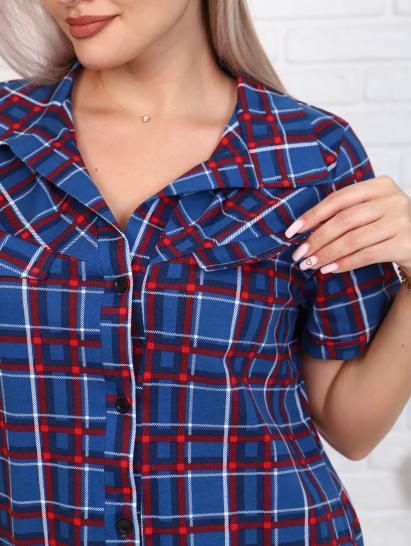 Халат - рубашка на пуговицах с карманами, синий (890-5) - фото 2
