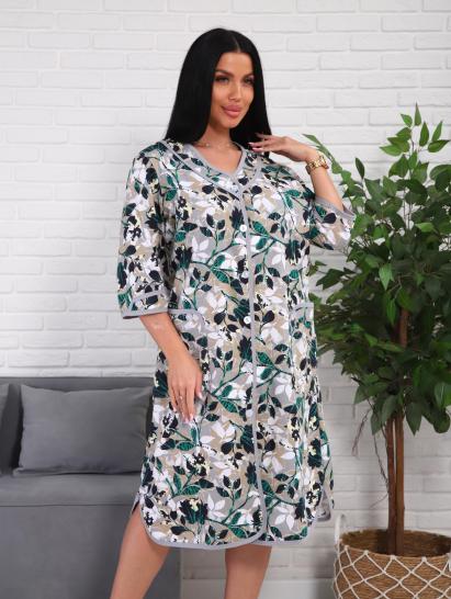 Халат женский на пуговицах с карманами (01076, зеленый) - фото 8