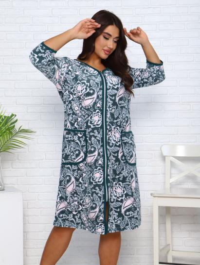 Халат велюровый на молнии, зеленый (941-7) - фото 6