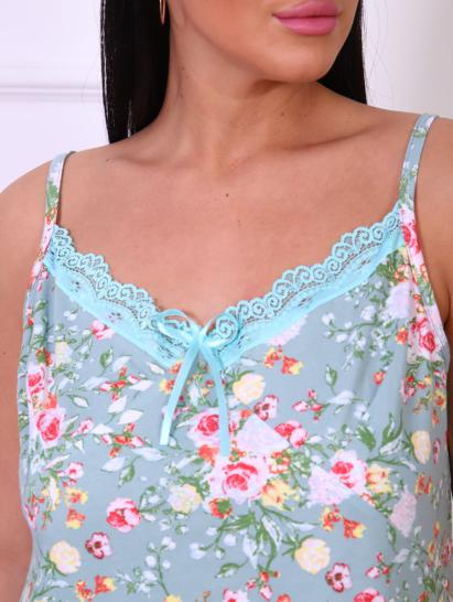 Сорочка на бретелях с кружевом, ментоловый (847-2) - фото 5