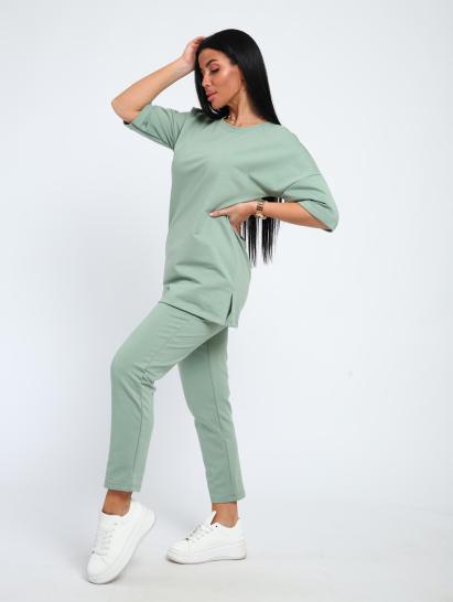 Костюм с брюками, футер с лайкрой (01048, оливковый) - фото 11