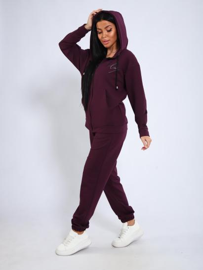 Костюм с брюками, футер с лайкрой 2-х нитка (00907, бордовый) - фото 11