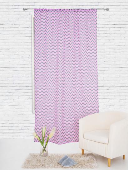 Штора одинарная Зигзаг розовый 145х270 см - фото 1