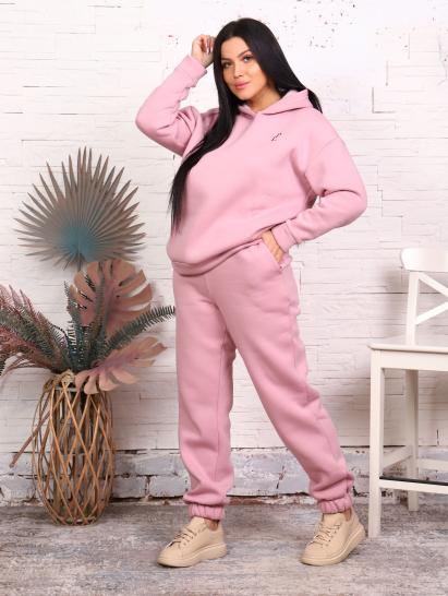 Брюки, футер с начесом 3-х нитка (01043, розово-бежевый) - фото 3