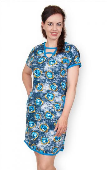 Туника трикотажная с карманами (00387, голубой) - фото 1