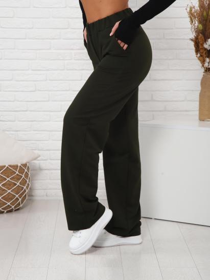 Брюки с карманами футер с лайкрой (01038, хаки) - фото 3