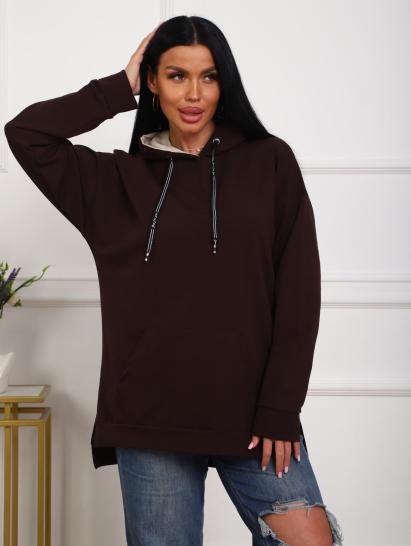 Толстовка футер с капюшоном (01074, шоколадный) - фото 5