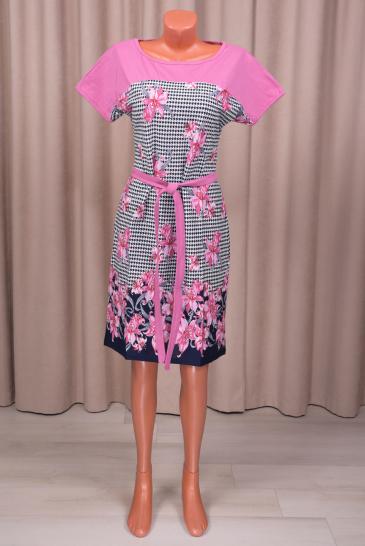 Платье трикотажное с поясом (210-21) - фото 1