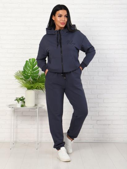 Костюм с брюками, футер с лайкрой 2-х нитка, антрацит (907-6) - фото 1