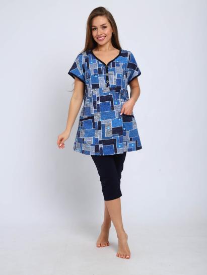 №157 Костюм с бриджами Костюм женский Голубой - фото 1