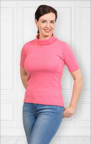 Водолазка женская, рибана с лайкрой (00837, розовый) - фото 2