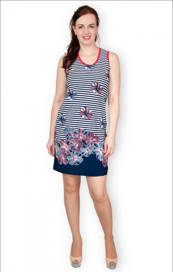 Платье трикотажное, полоска (149-5) - фото 1