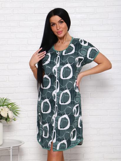 Халат женский на молнии с карманами (00976, зеленый) - фото 6