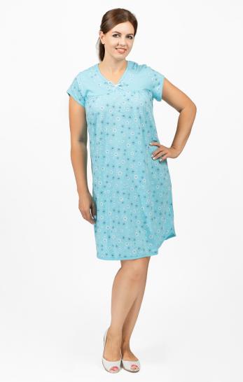 Сорочка трикотажная двойного крашения, голубой (659-3) - фото 1