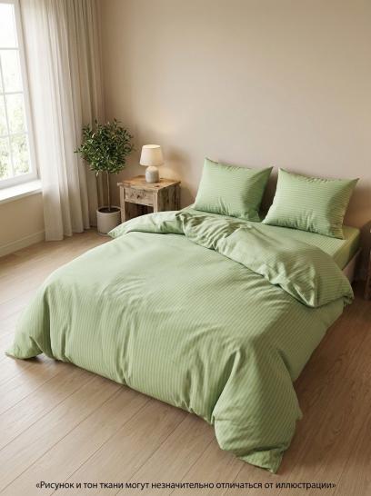 Комплект постельного белья Шпинель олива страйп-сатин - фото 1