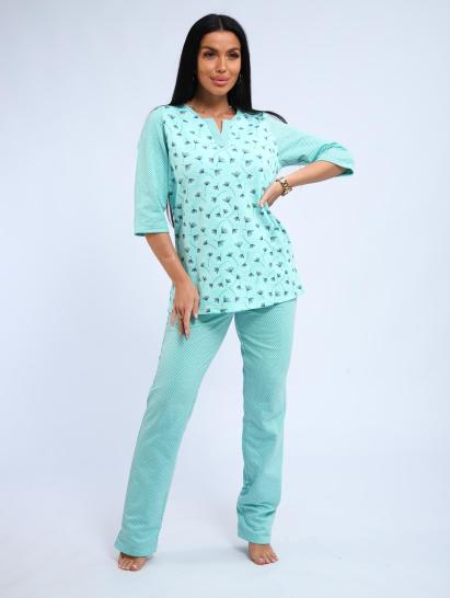 Пижама с брюками футер с начёсом (01059, бирюзовый) - фото 12
