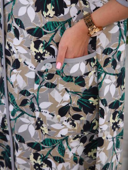 Халат женский на пуговицах с карманами (01076, зеленый) - фото 22