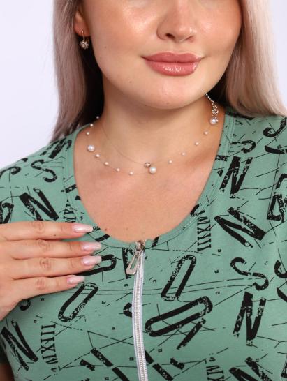 Халат женский на молнии с карманами (01053, оливковый) - фото 2