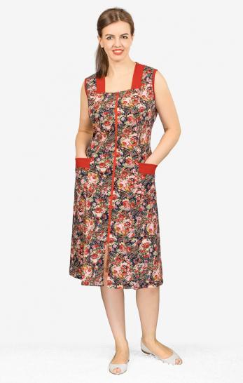 Халат на молнии с карманами, бордо (562-5) - фото 1