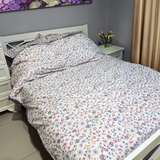 Комплект постельного белья Цветочная сказка сатин - фото 2