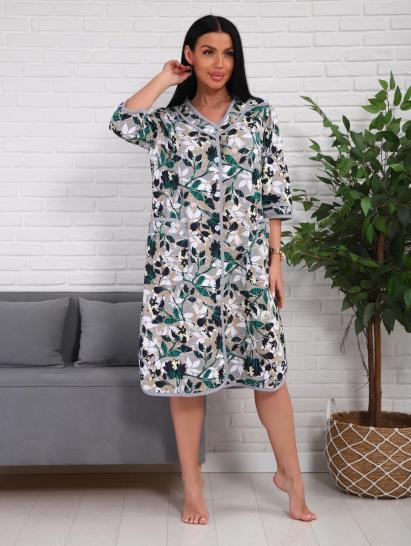 Халат женский на пуговицах с карманами (01076, зеленый) - фото 18