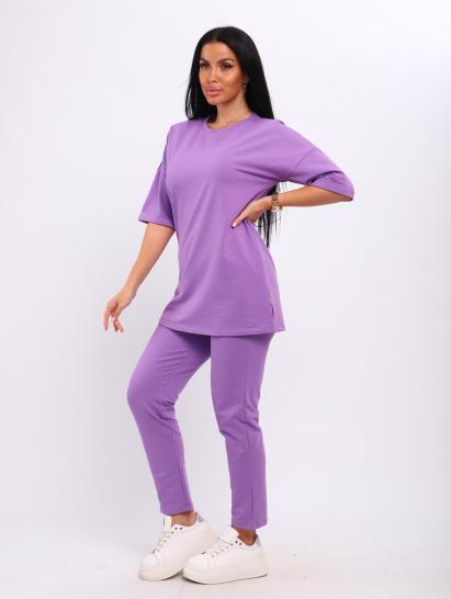 Костюм с брюками, футер с лайкрой (01048, лиловый) - фото 12
