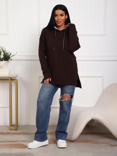 Толстовка футер с капюшоном (01074, шоколадный) - фото 17