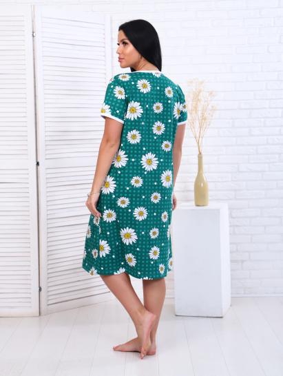 Халат женский на молнии с карманами, ромашка, изумруд (893-3) - фото 7