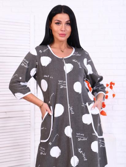 Халат махровый на молнии, серый (872-6) - фото 4