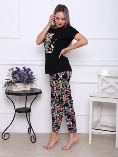 Костюм с брюками, принт, черный (896-1) - фото 9