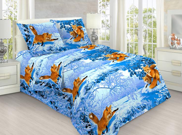 Комплект постельного белья Лисята 3D бязь - фото 1