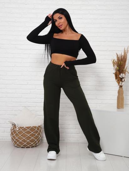 Брюки с карманами футер с лайкрой (01038, хаки) - фото 1