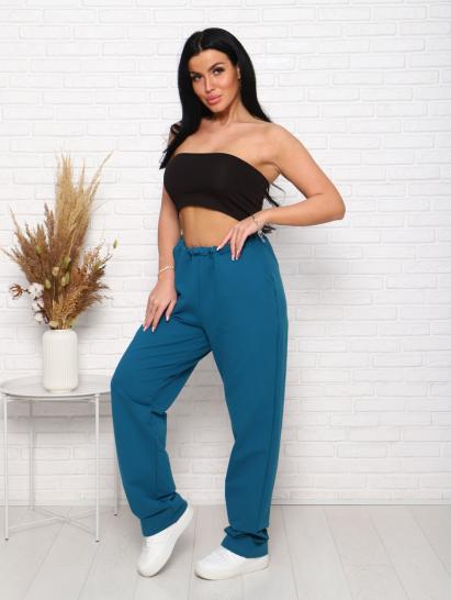 Брюки с карманами, футер с лайкрой 2-х нитка (00965, бирюза) - фото 10