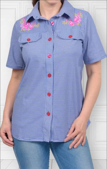 Рубашка на пуговицах "полоска", принт (463-1) - фото 3