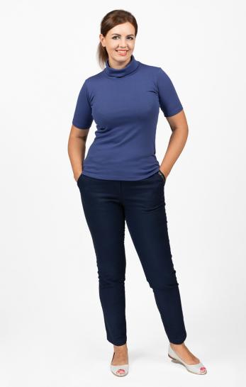 Водолазка женская, рибана с лайкрой (00837, индиго) - фото 1