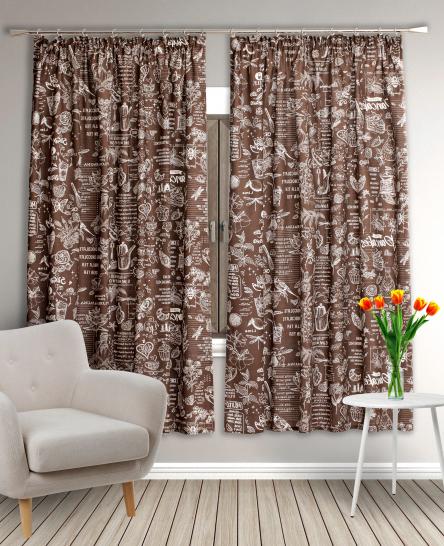 Шторы длинные Стрекоза капучино - фото 1