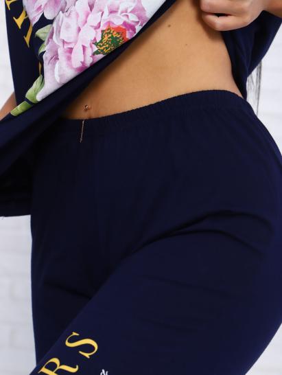 Костюм с бриджами, принт (00978, синий) - фото 27