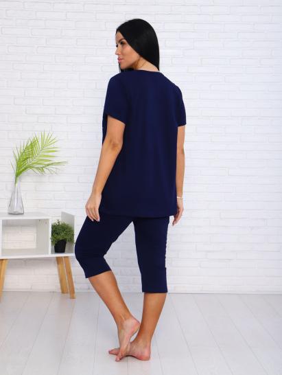 Костюм с бриджами, принт (00978, синий) - фото 22