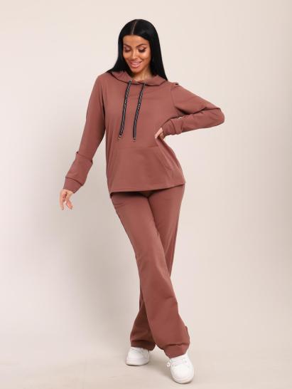Костюм с капюшоном, футер с лайкрой (01045, коричневый) - фото 19