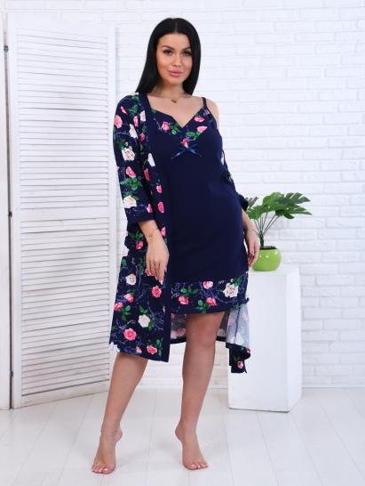 Пеньюар с сорочкой, синий (887-2) - фото 6