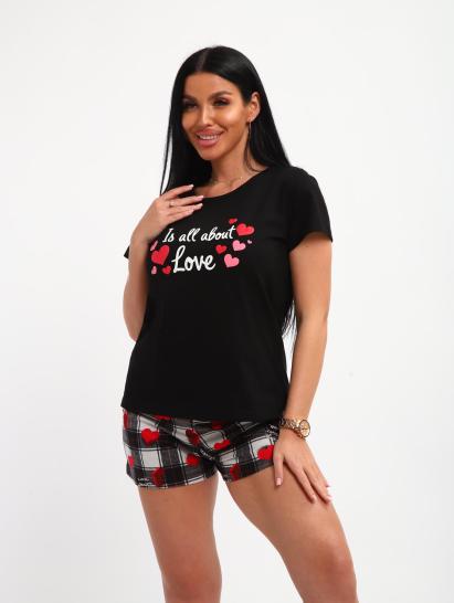 Пижама с шортами (01067, черный) - фото 21