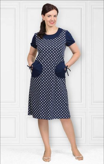 Платье с карманами, горошек (450) - фото 1